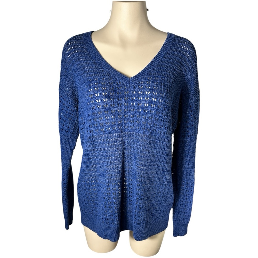 DKNY Royal Blue V-Neck Sweater